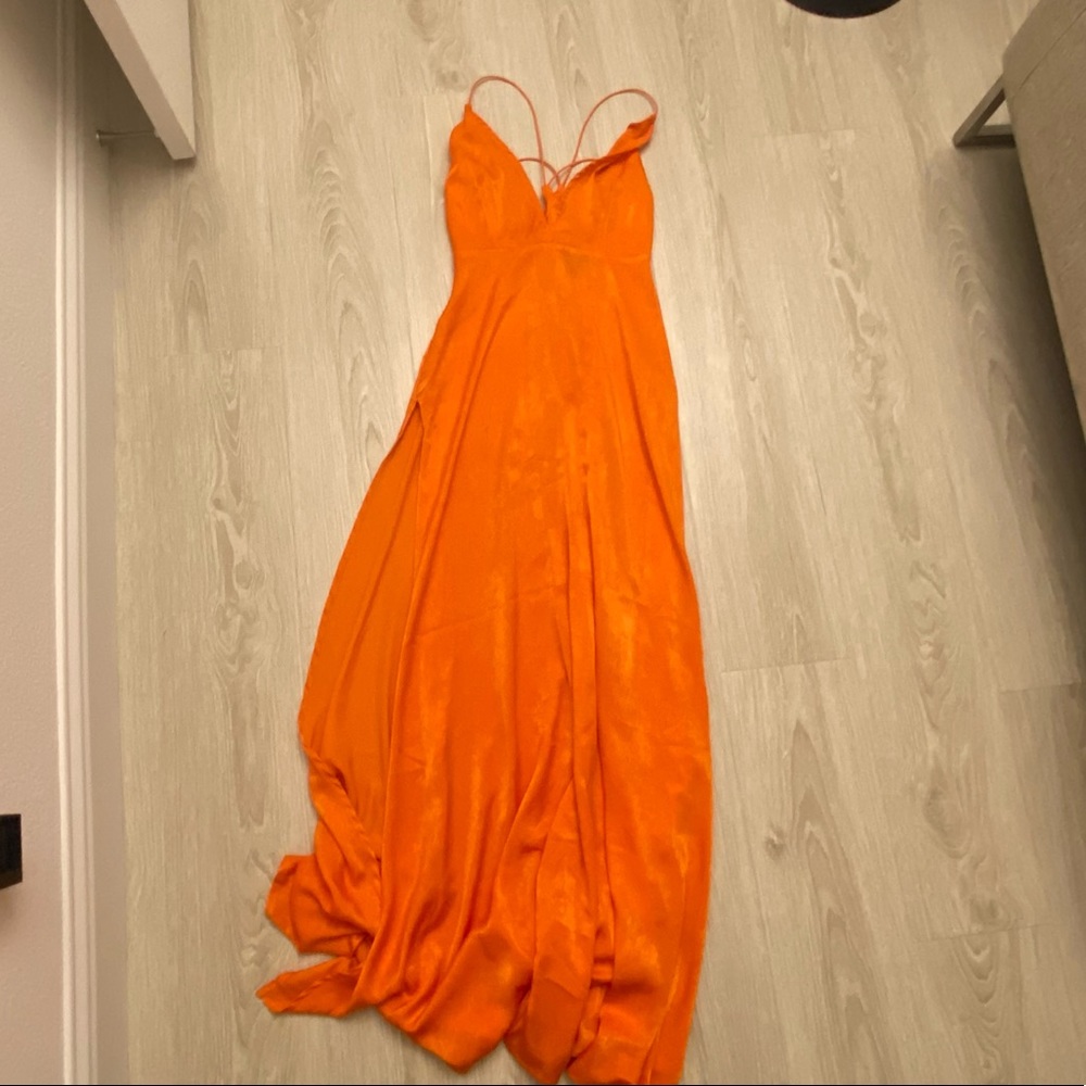 PrettyLittleThing Maxi Dress in Orange, US size 4